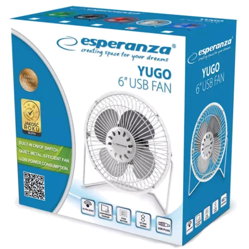Вентилятор Esperanza EA149W Yugo white: Мощность, Вт 2.5