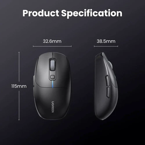Мишка UGREEN MU103 Black (90539): Ергономіка для правой руки