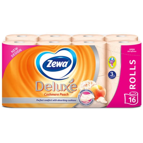 

Туалетная бумага Zewa Deluxe Cashmere Peach аромат персик трехслойная 16 шт.