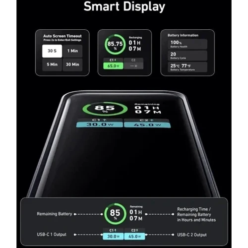Внешний аккумулятор Anker Power Bank 12000mAh Prime 130W Black (A1335011): Сила тока на выходе, A 3