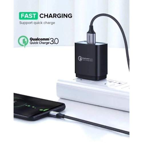 Кабель Ugreen Aluminum Braid USB Cable to microUSB 1m Black (60146) фото 3