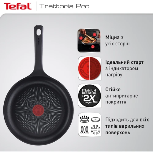 Сковорода Tefal Trattoria Pro 20 см (G6120244): Материал корпуса Литой алюминий
