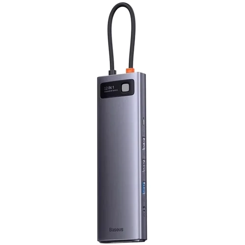 Адаптер Baseus Adapter Metal Gleam Series USB-C to HDMI+2xUSB3.1+2xUSB3.0+USB-C+PD+RJ45+SD+TF Gray (WKWG020213): Дополнительные разъемы SD+TF Card, Ethernet, USB-C, USB 3.0, HDMI, USB 3.1