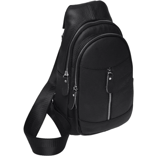 Чоловіча сумка-слінг Borsa Leather чорна (K1318-black): Тип Сумки