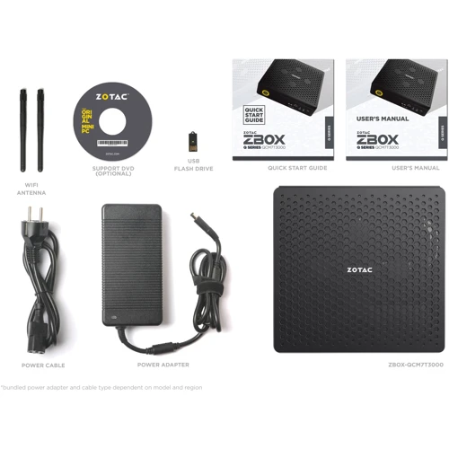 Персональный компьютер (ПК) Zotac ZBOX QCM7T3000-BE (ZBOX-QCM7T3000-BE): Оптический привод отсутствует