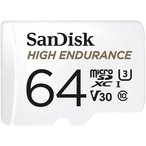Карта пам'яті SanDisk 64GB microSDXC Class 10 UHS-I U3 V30 High Endurance + adapter (SDSQQNR-064G-GN6IA)