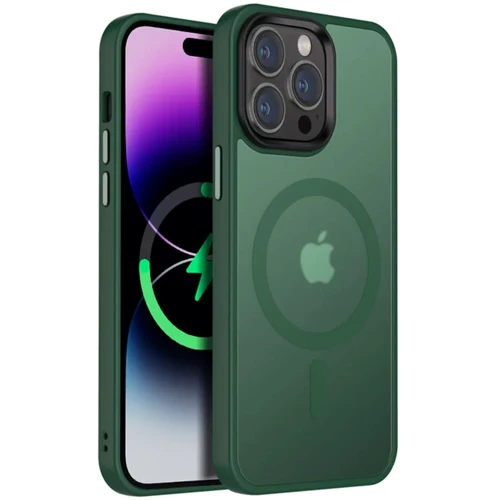 Чехол для iPhone Mobile Case TPU+PC Metal Buttons with MagSafe Colorful Dark Green for iPhone 16 Pro