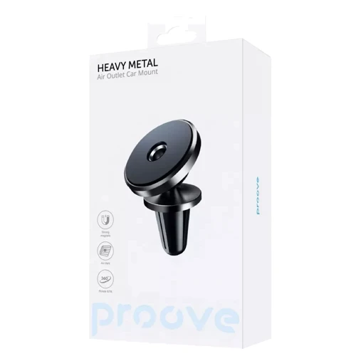 Тримач Proove Car Holder Air Vent Magnetic Heavy Metal Black: Особливості MagSafe, автодержатель, магнитный