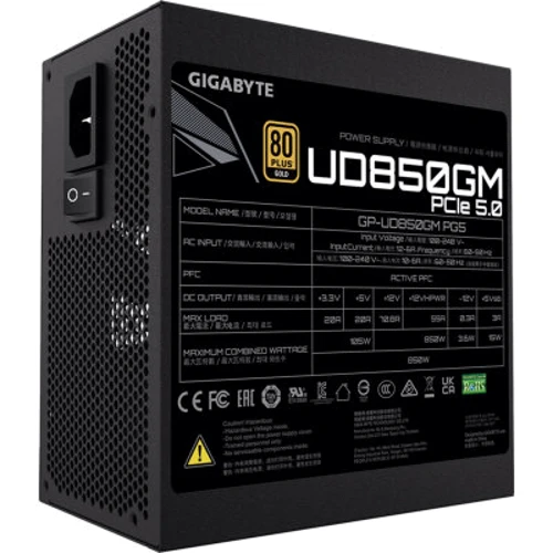 Блок питания GIGABYTE GP-UD850GM-PG5 (GP-UD850GM-PG5): Вентилятор нижней стенки 120 мм