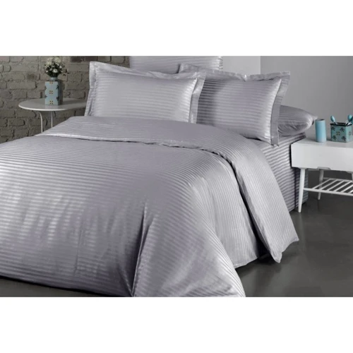 Комплект постельного белья LightHouse Exclusive Sateen Stripe Lux евро серый (50255_2,0)