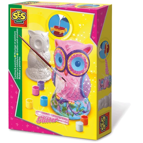 Набор для создания гипсовой фигурки Ses Creative Сова (гипс, формочка, краски, кисточка) (01285S)