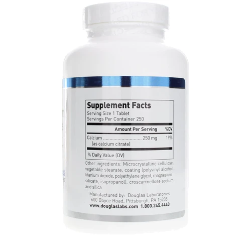 Douglas Laboratories Calcium Citrate 250 mg 250 tabs Кальций цитрат: Тип Кальций