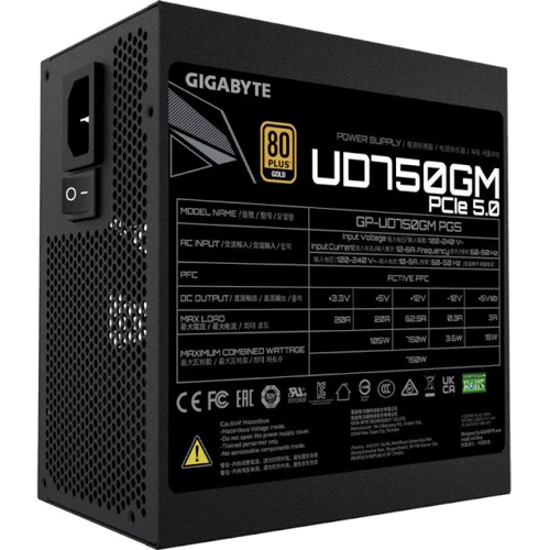 Блок питания GIGABYTE UD750GM PG5 750W (GP-UD750GM PG5): Вентилятор нижней стенки 120 мм