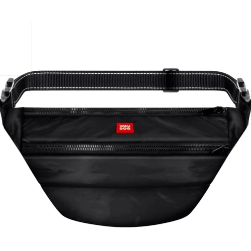 

Поясная сумка - бананка Waudog Family для корма и аксессуаров 33х17х10 см черная