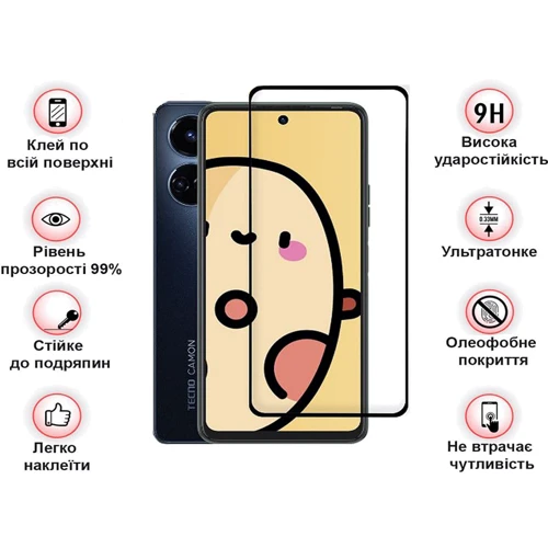 Аксессуар для смартфона BeCover Tempered Glass Black for Tecno Camon 19 Neo (CH6i) (708168)