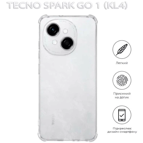 Чохол для телефона BeCover TPU Case Anti-Shock Clear для Tecno Spark Go 1 (KL4) (712782): Сумісність Tecno Spark Go 1 (KL4)