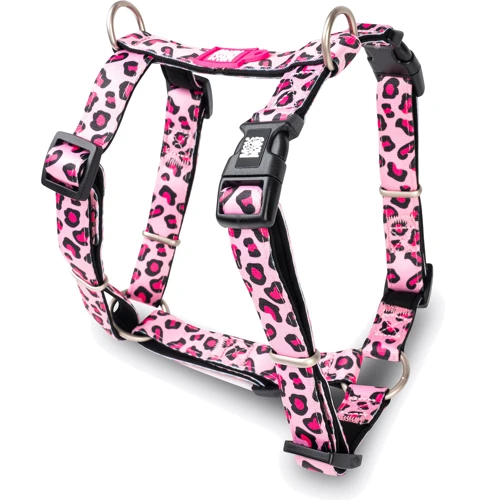 Шлейка для собак Max & Molly Urban Pets H-Harness - Leopard Pink/L 2 см 70-98 см розовая (4897039634322)