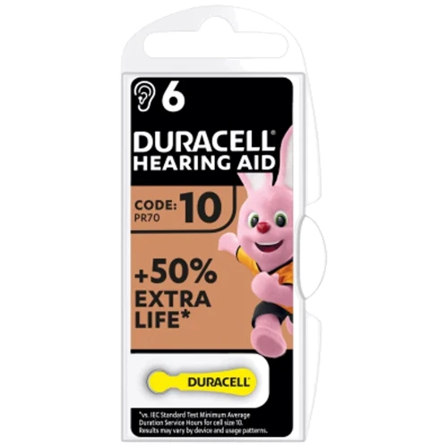Duracell 10 / P10 / PR70 Zinc Air (1.4V) х 6 (5007510/5011445)