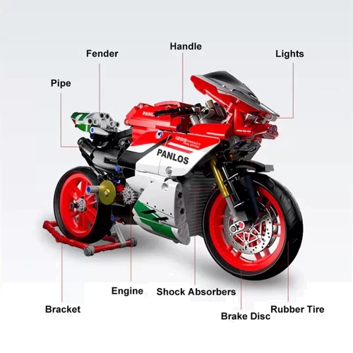 Конструктор CHIC-BLOCK Мотоцикл (672001-2-3) 3 види