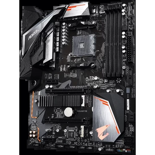 GIGABYTE B450 AORUS ELITE V2: Разъемы на плате M.2, SATA 3.0