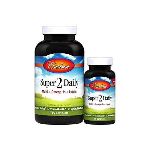 Carlson Labs Super 2 Daily 180 + 30 caps Мультівітаміни з Омега-3 і лютеїн