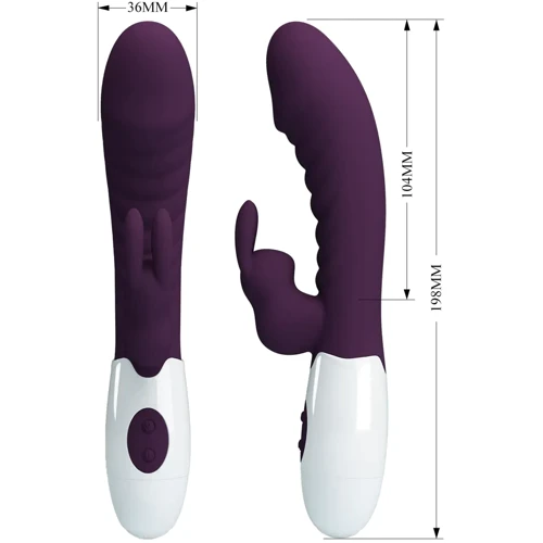 Вибромассажер для стимуляции точки G и клитора LYBAILE Pretty Love Naughty Bunny Dark Purple (BW-500071-A2)