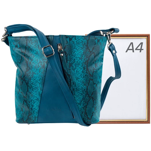 Жіноча сумка-мішок Laskara бірюзова (LK-10253-turquoise-snake): Країна виробник Чехія