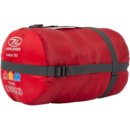 Спальний мішок Highlander Trekker 250 Mummy / + 5 ° C Red: Ширина в плечах 80 см