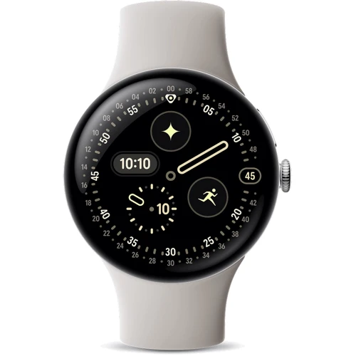 Смарт-часы Google Pixel Watch 4 45mm Polished Silver Aluminium Case with Porcelain Active Band