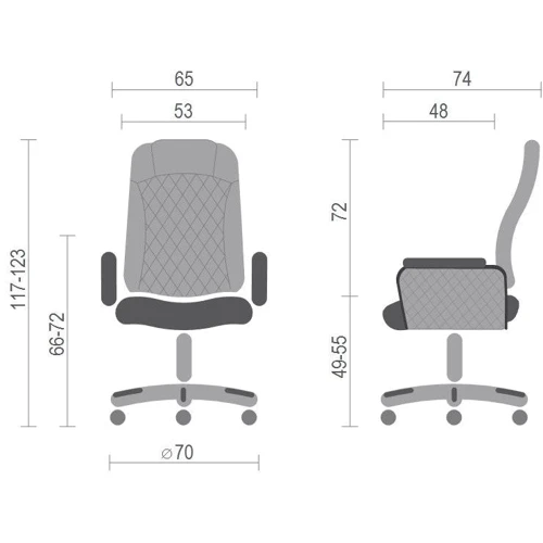 Крісло АКЛАС Рідо CH SR Коричневий LC-K (00013633): Оснащення С крестовиной, С колесиками, Подлокотники, Механизм качания