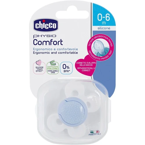 Пустушка Chicco Physio Comfort силікон 0-6 міс блакитний (74911.21): Вік с рождения