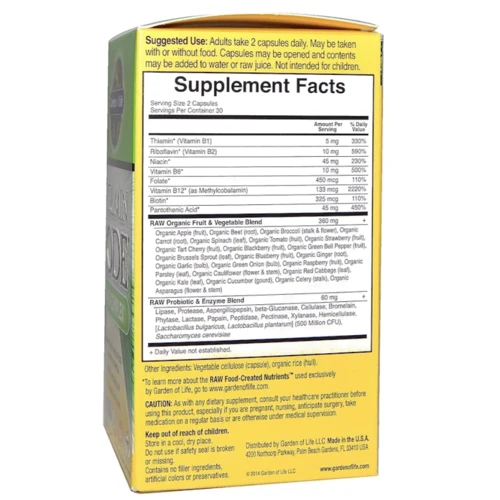 Garden of Life Vitamin Code, RAW B-Complex, 120 Vegan Capsules (GOL-11650): Стать унісекс