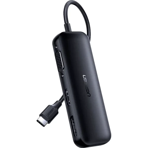 Адаптер Ugreen Adapter CM260 USB-С to VGA+HDMI+DP Black (60568)