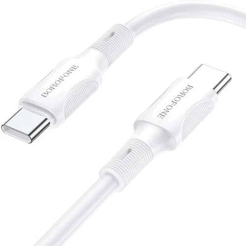 Кабель Borofone USB-C to USB-C 60W 1m White (BX80)