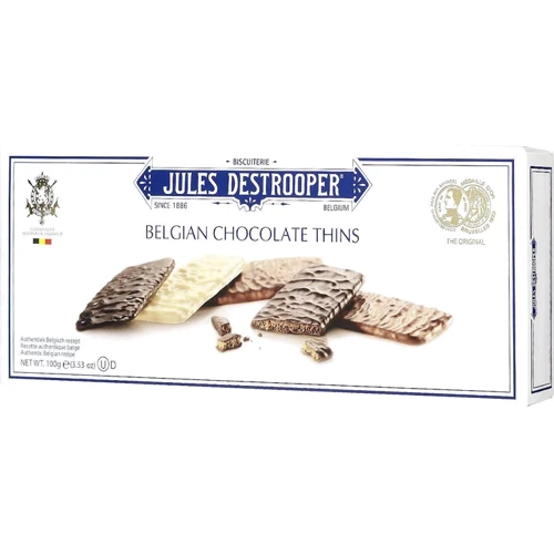 Печенье Biscuiterie Jules Destrooper с бельгийским шоколадом 100 г (5410471130901)