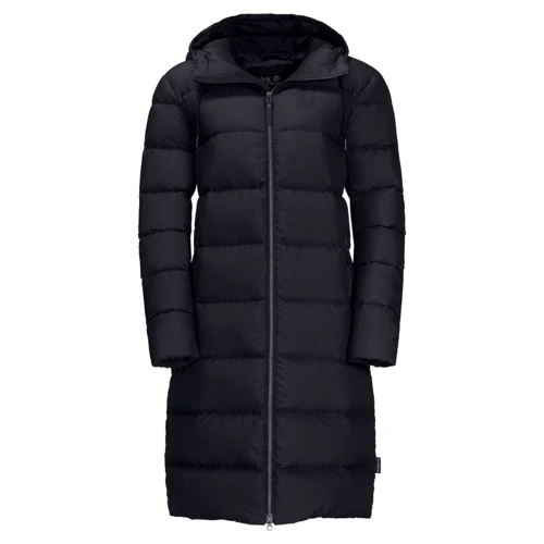 Пуховик Jack Wolfskin North York Coat W 1204131-6000 40 черный зимний с капюшоном длинный