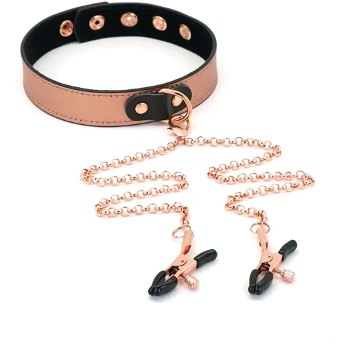 Ошейник с зажимами для сосков Liebe Seele Rose Gold Memory Collar with Nipple Clamps: Производитель Liebe Seele