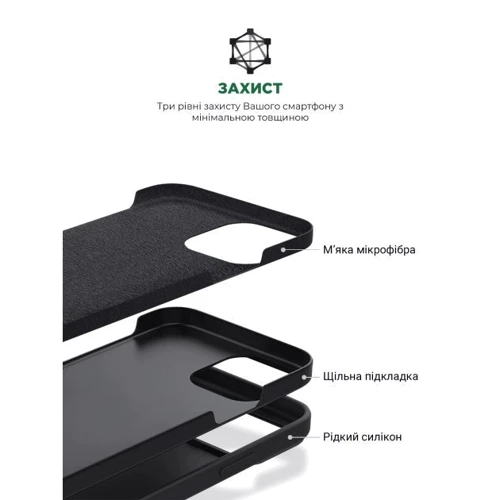 Чехол для iPhone ArmorStandart ICON2 Case Black for iPhone 15 Plus (ARM70512): Материалы Силикон