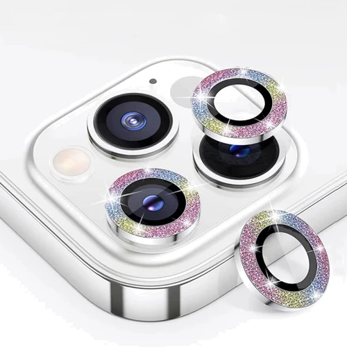 Защитное стекло для iPhone Epik Metal Sparkles Lilac/Rainbow for Camera iPhone 15 Pro / 15 Pro Max: Тип защиты экрана на камеру
