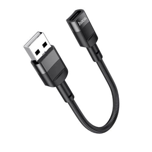 Кабель Hoco USB Cable to USB-C U107 Female 2A 0.1m Black