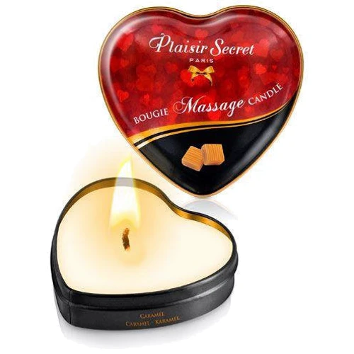 Массажная свеча сердечко Plaisirs Secrets Caramel (35 мл)