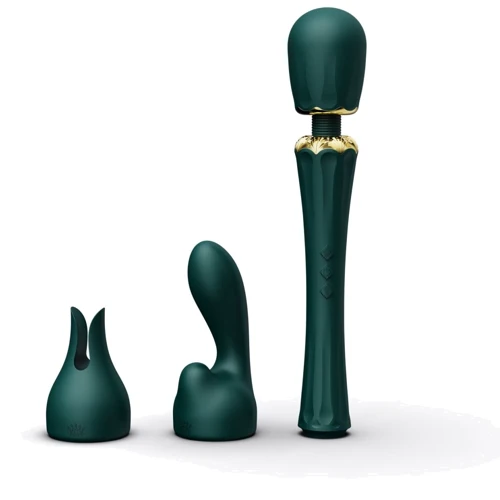 Вибромассажер с насадками Zalo - Kyro Wand Turquoise Green