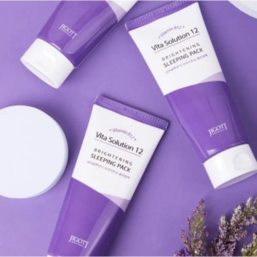 Jigott Vita Solution 12 Brightening Sleeping Pack Ночная маска осветляющая 180 ml: Назначение Успокоение, Увлажнение, Восстановление, Укрепление, Разглаживание