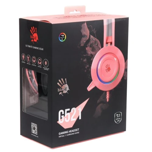 Наушники A4Tech Bloody G521 Pink: Сопротивление наушников (Ом) 16