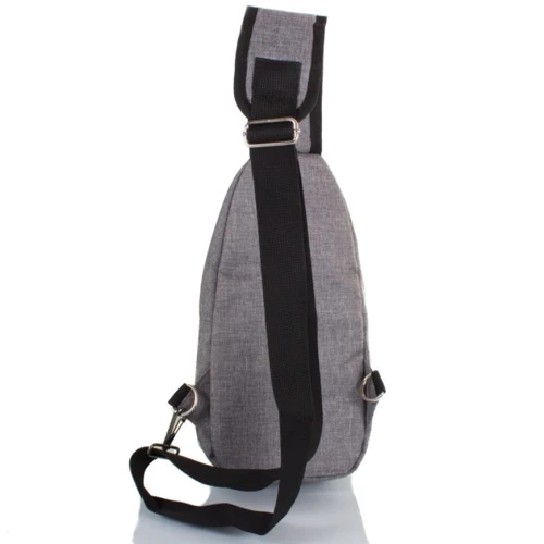 Мужская сумка-слинг DNK Leather серая (DNK Joker-2 bag-7): Тип ручки Плечевой ремень, Без ручки