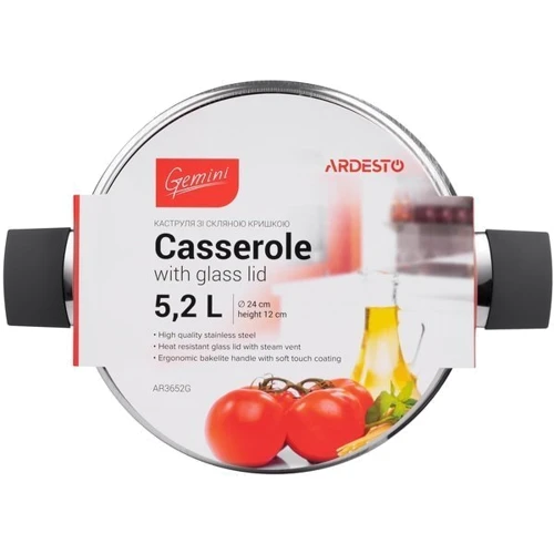 Кастрюля Ardesto Gemini 5.2 л (AR3652G): Тип Традиционная