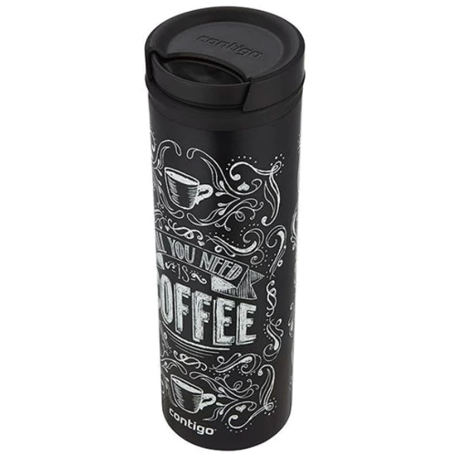Термокухоль Contigo TwistSeal Eclipse 591 мл Black Coffee (2002764): Матеріал колби Нержавеющая сталь