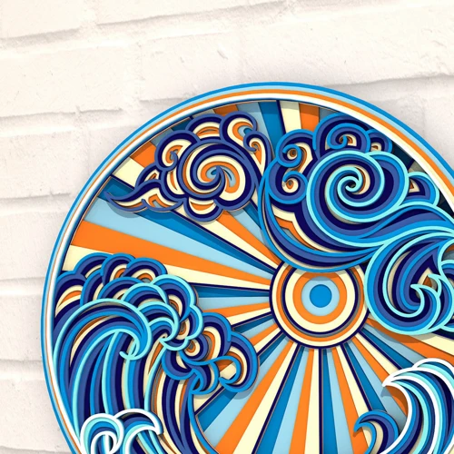 Дерев'яна картина-розмальовка Wortex Woods Пейзаж Сонце та Хвилі 1 30х30 (3DP30001)