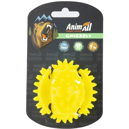 Игрушка AnimAll GrizZzly PX1017 мультифункциональный мяч для собак жёлтый 7.5 см (159871)