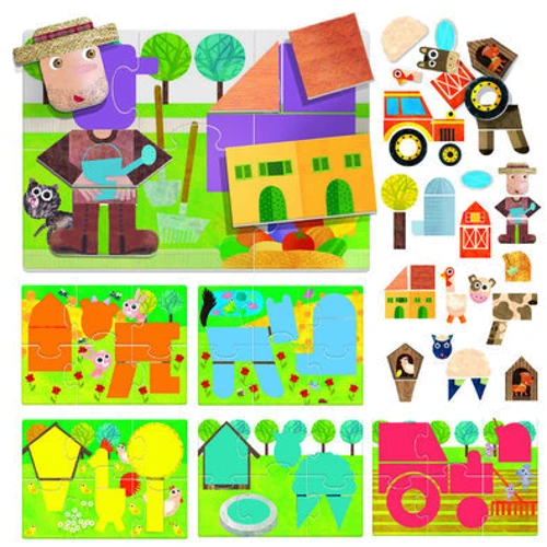 Тактильная игра Headu Монтессори Формы и контуры (MU25374)